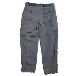 Cabelas Men's Size 36X34 Nylon Cargo Convertible Zip Off Nylon Cargo Gray Pants